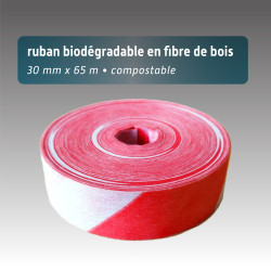 Ruban biodégradable fibre de bois bicolore 3 cm x 65 m - Rubalise.fr